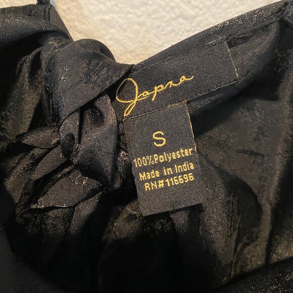 Japaa Black Satin‎ Scarf Tie Back Top Spaghetti Straps Size Small - Picture 4 of 4